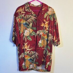 Make offer Tommy Bahama Red Tropical Print Shirt with Parrots XL